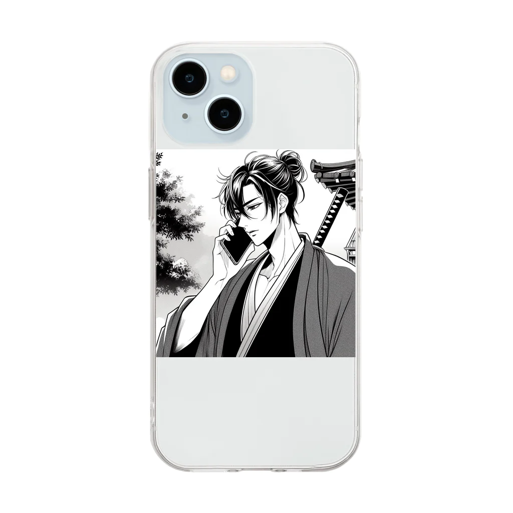 namidamakiのスマホ侍 Soft Clear Smartphone Case