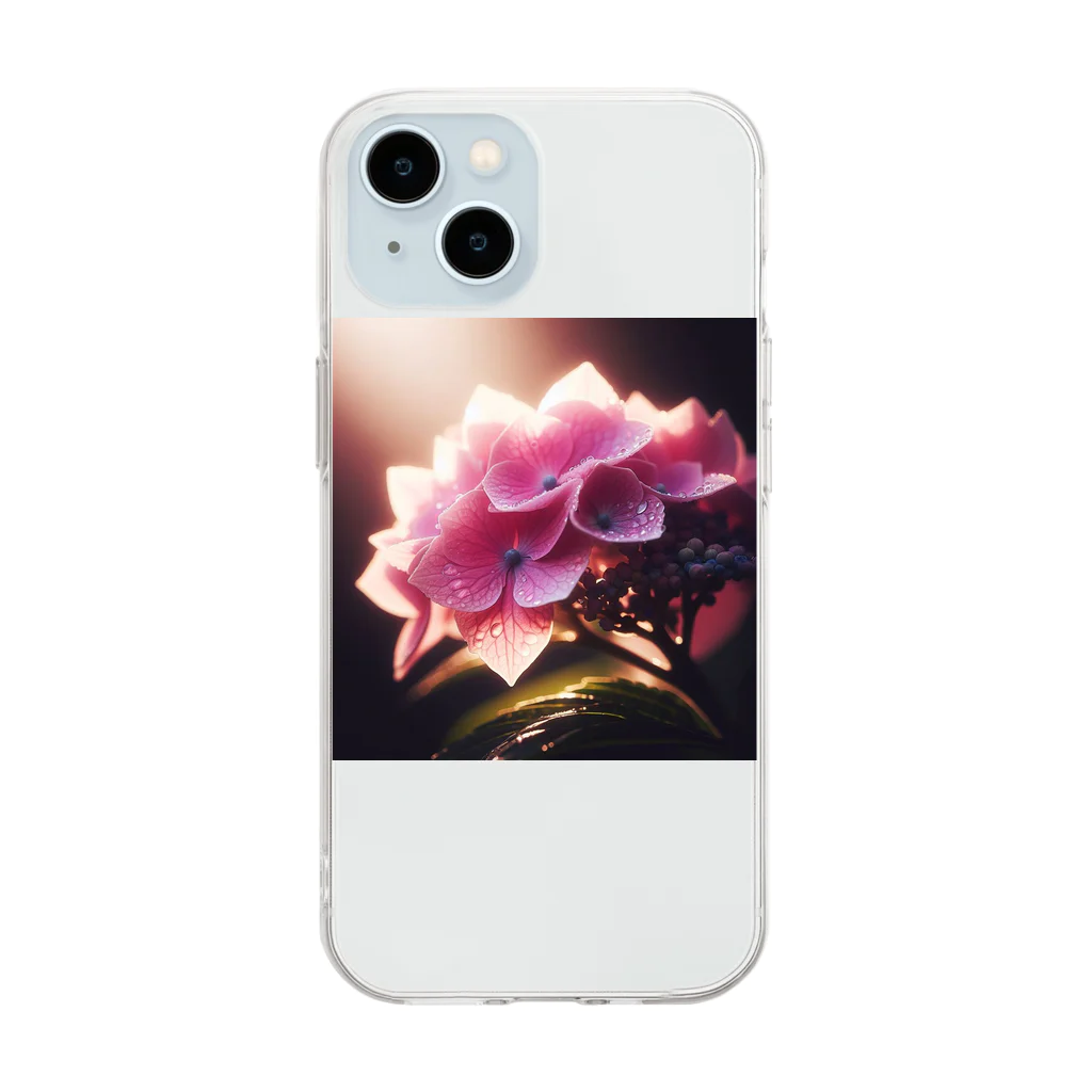 su-toの6月3日の誕生花　紫陽花 Soft Clear Smartphone Case