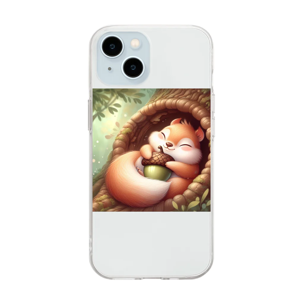 Yama_49のくつろぎリス Soft Clear Smartphone Case