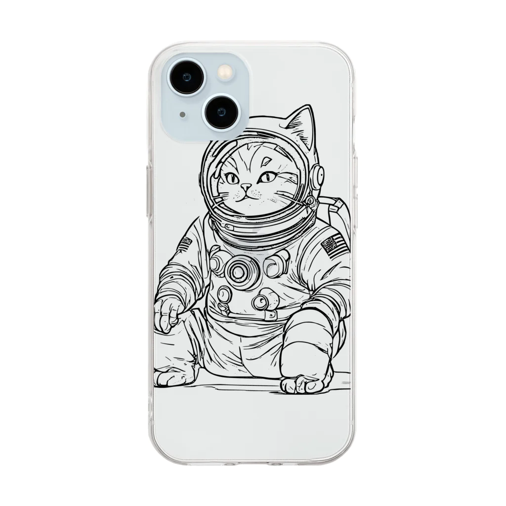 runa525の宇宙ねこ.大和 ソフトクリアスマホケース