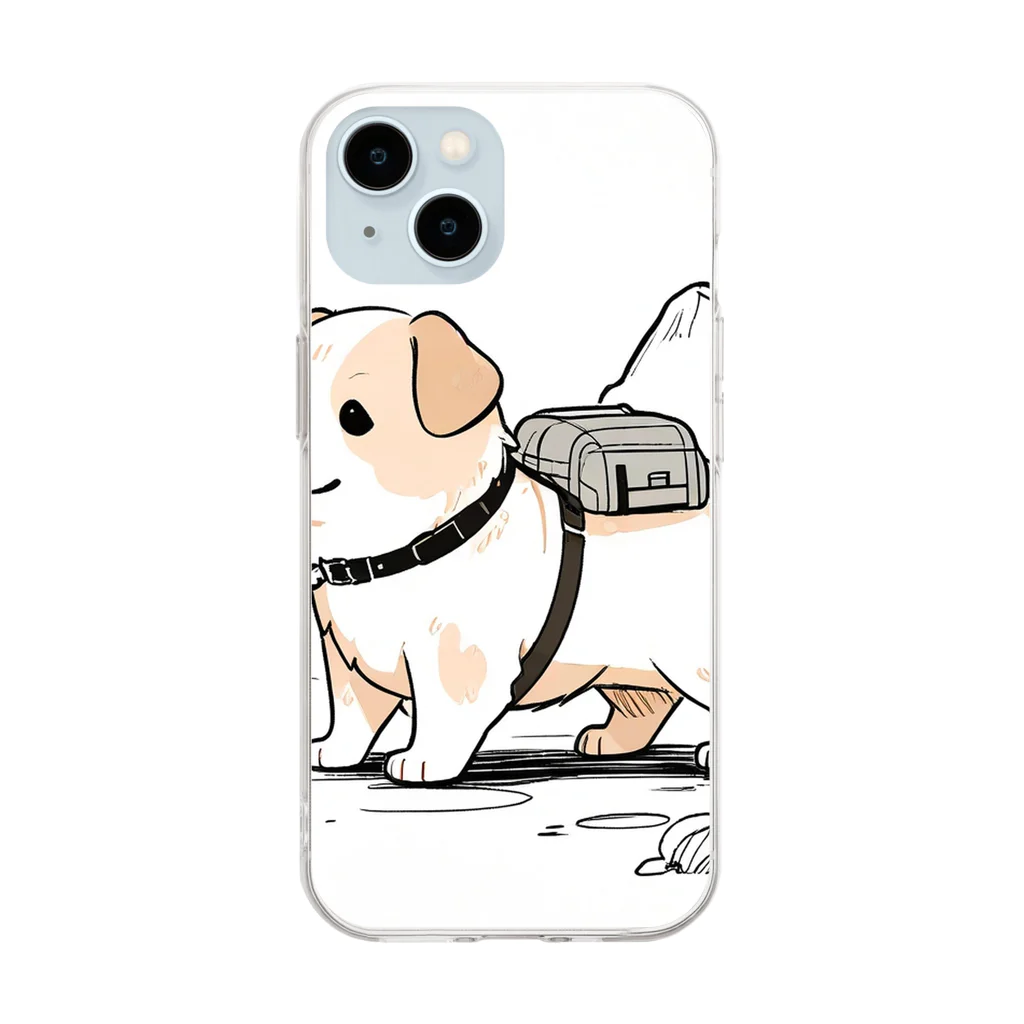 ganeshaのかわいい犬のバックグラウン Soft Clear Smartphone Case