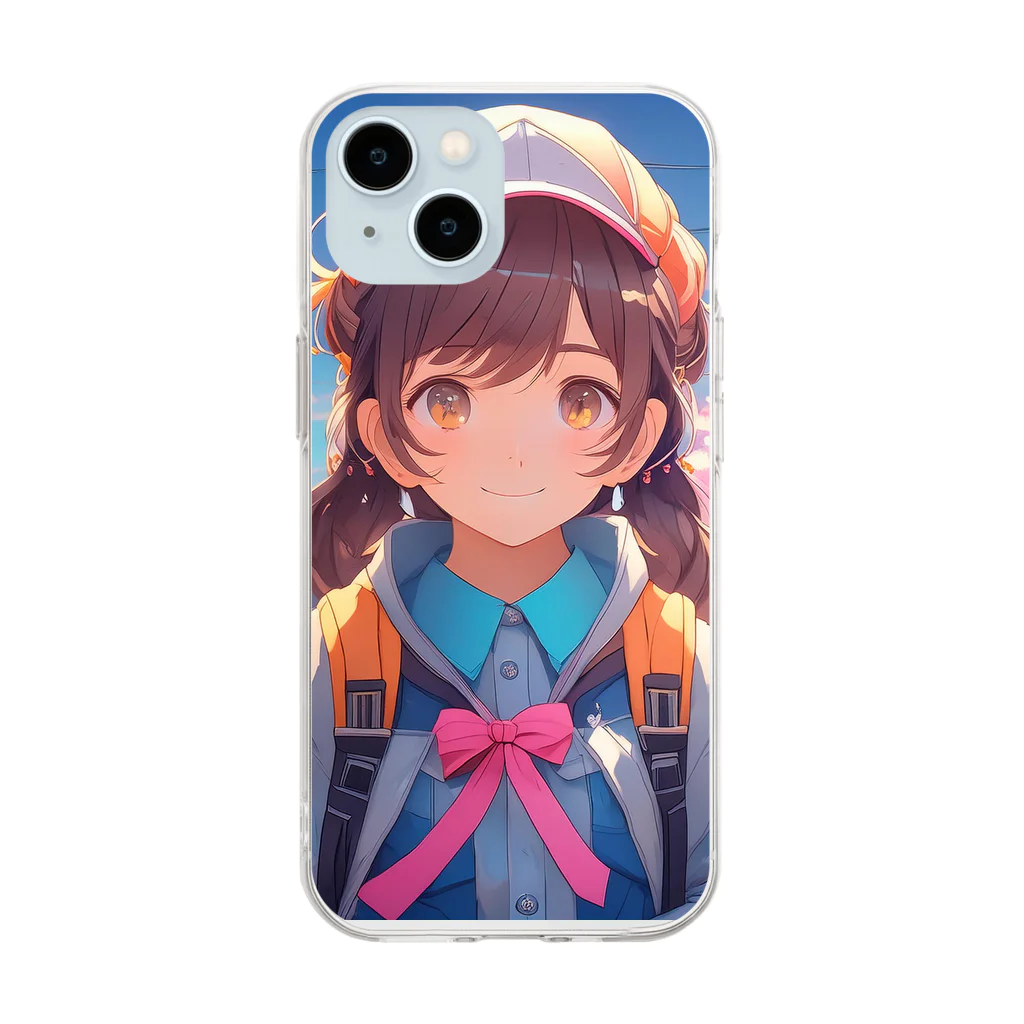 そこら辺の田中の春の冒険する女の子 Soft Clear Smartphone Case