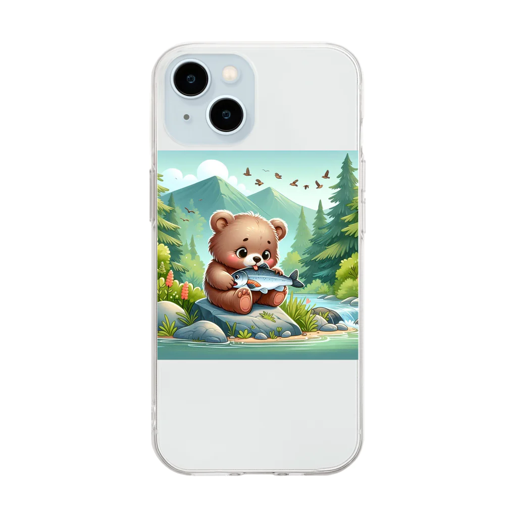 りおりるんの小熊 Soft Clear Smartphone Case