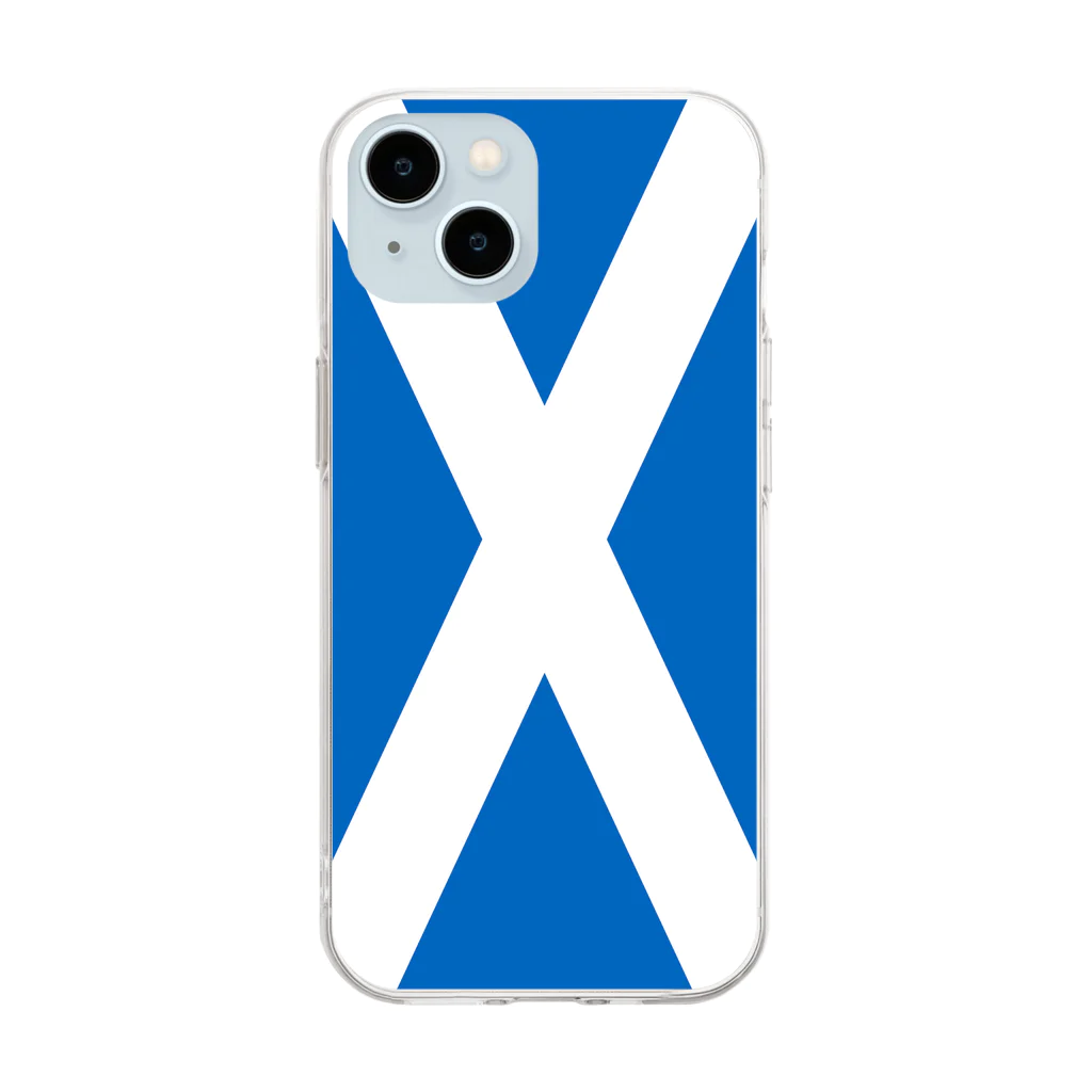 お絵かき屋さんのスコットランドの国旗 Soft Clear Smartphone Case