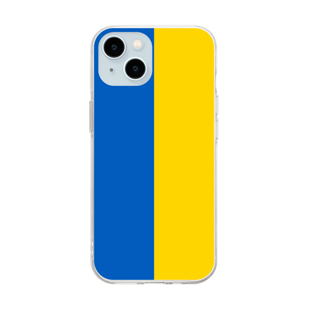 お絵かき屋さんのウクライナの国旗 Soft Clear Smartphone Case