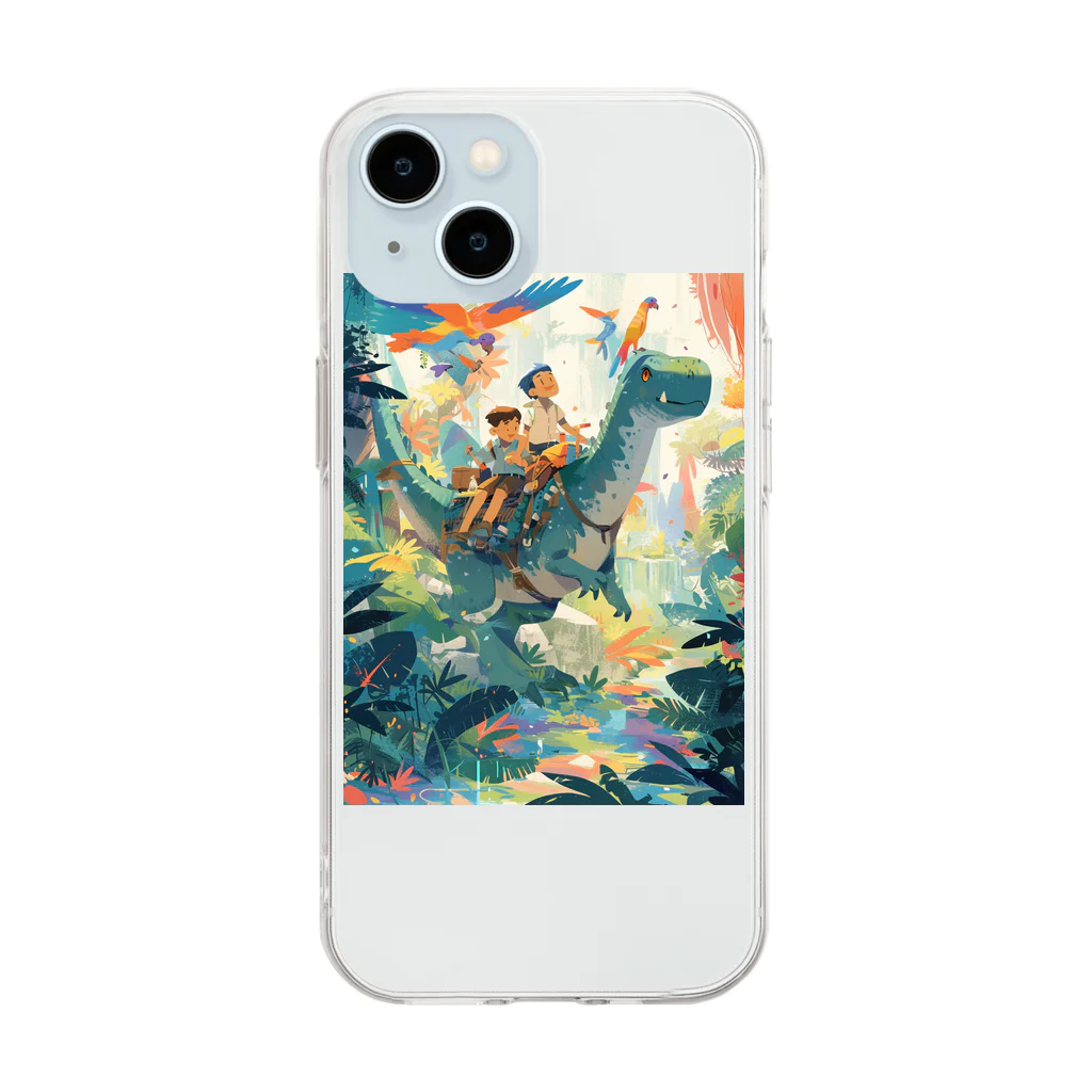 AQUAMETAVERSEの恐竜とジヤングル探検　なでしこ1478 Soft Clear Smartphone Case