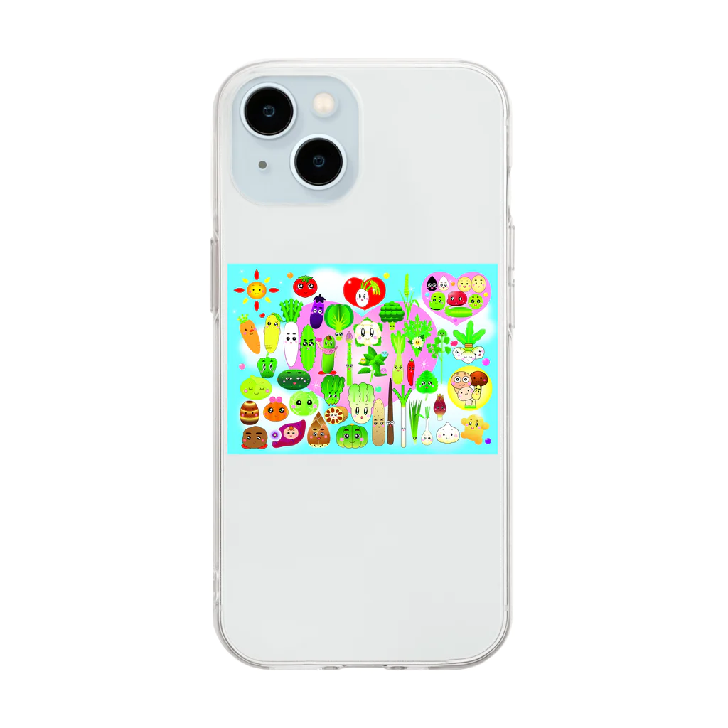 Noriko.lのお野菜オールスターズ Soft Clear Smartphone Case