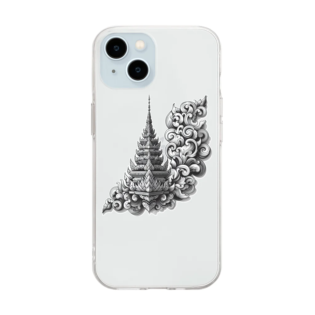 🐘Ganesha Shop🪷のタイ風グッズ Soft Clear Smartphone Case