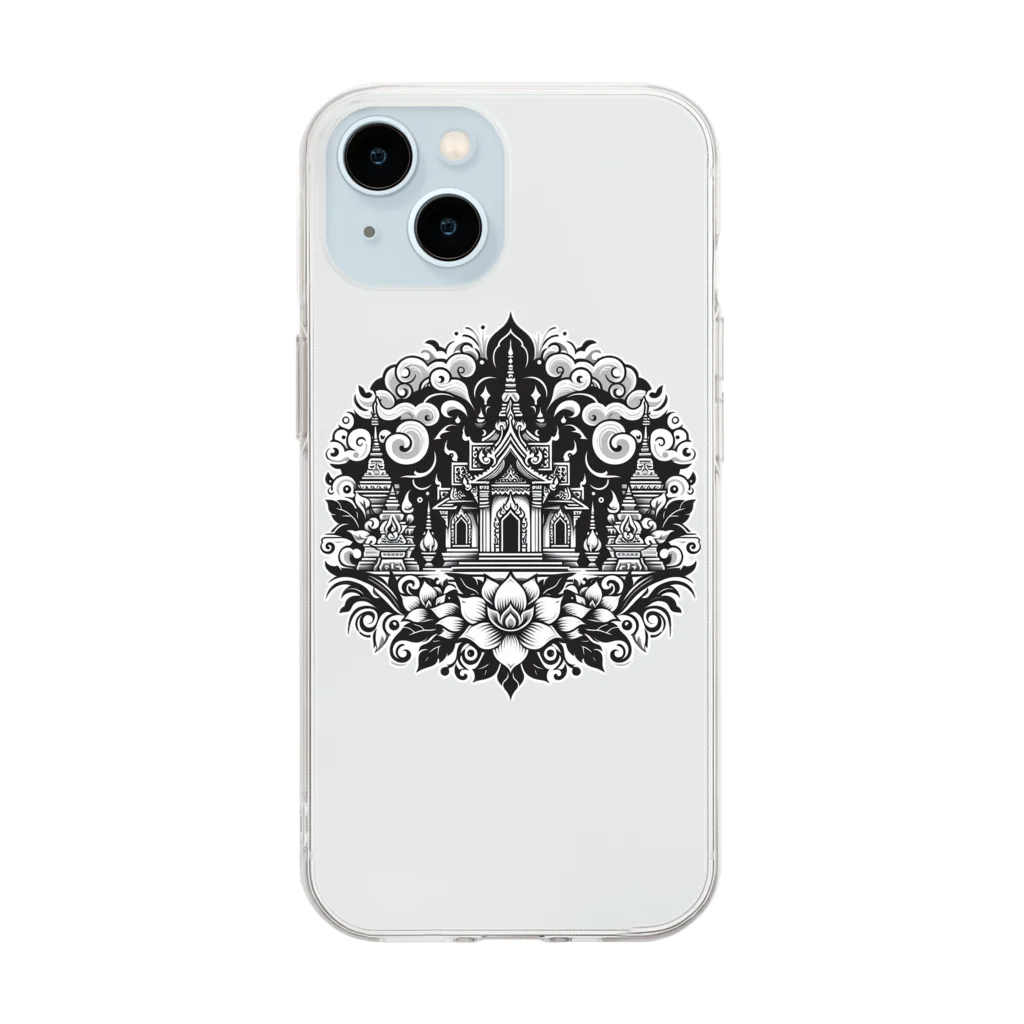 🐘Ganesha Shop🪷のタイ風かっこいいデザイングッズ Soft Clear Smartphone Case