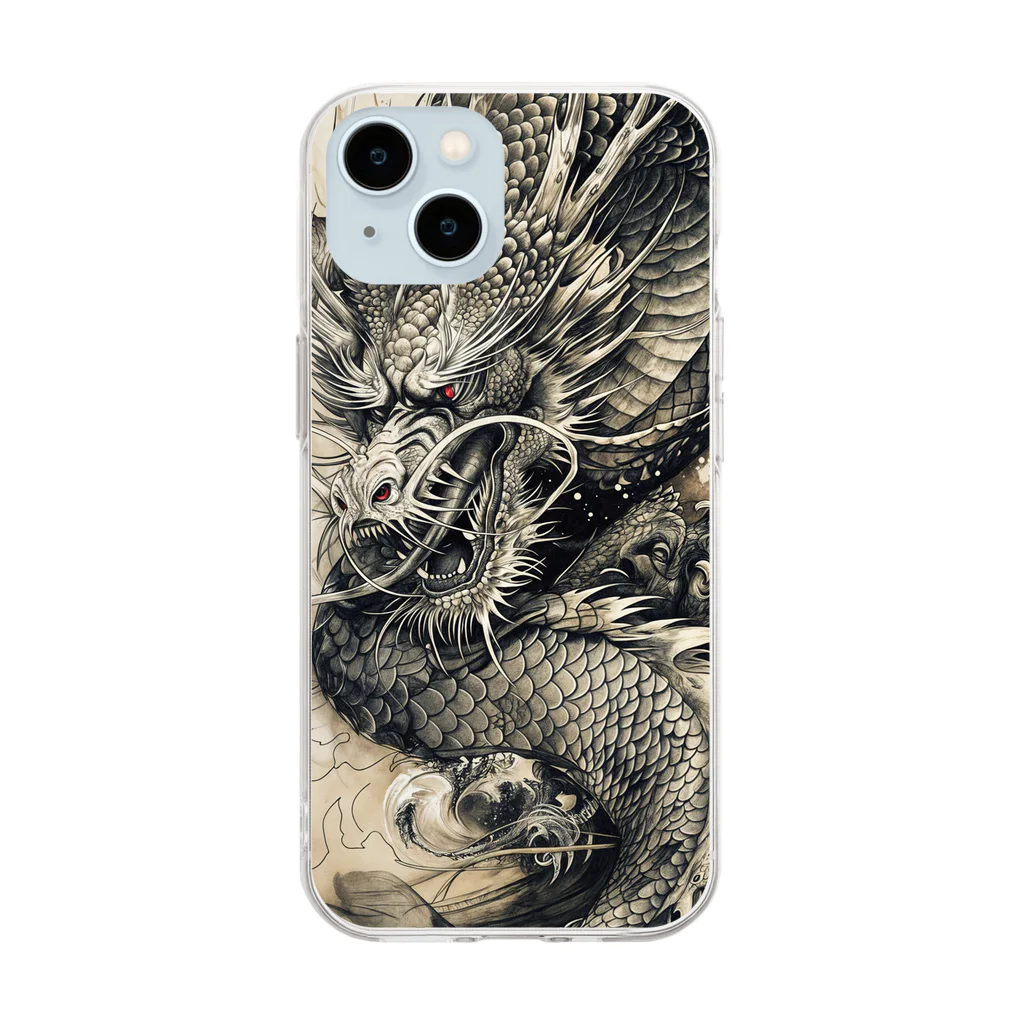 Leopardxxxの龍神 Soft Clear Smartphone Case