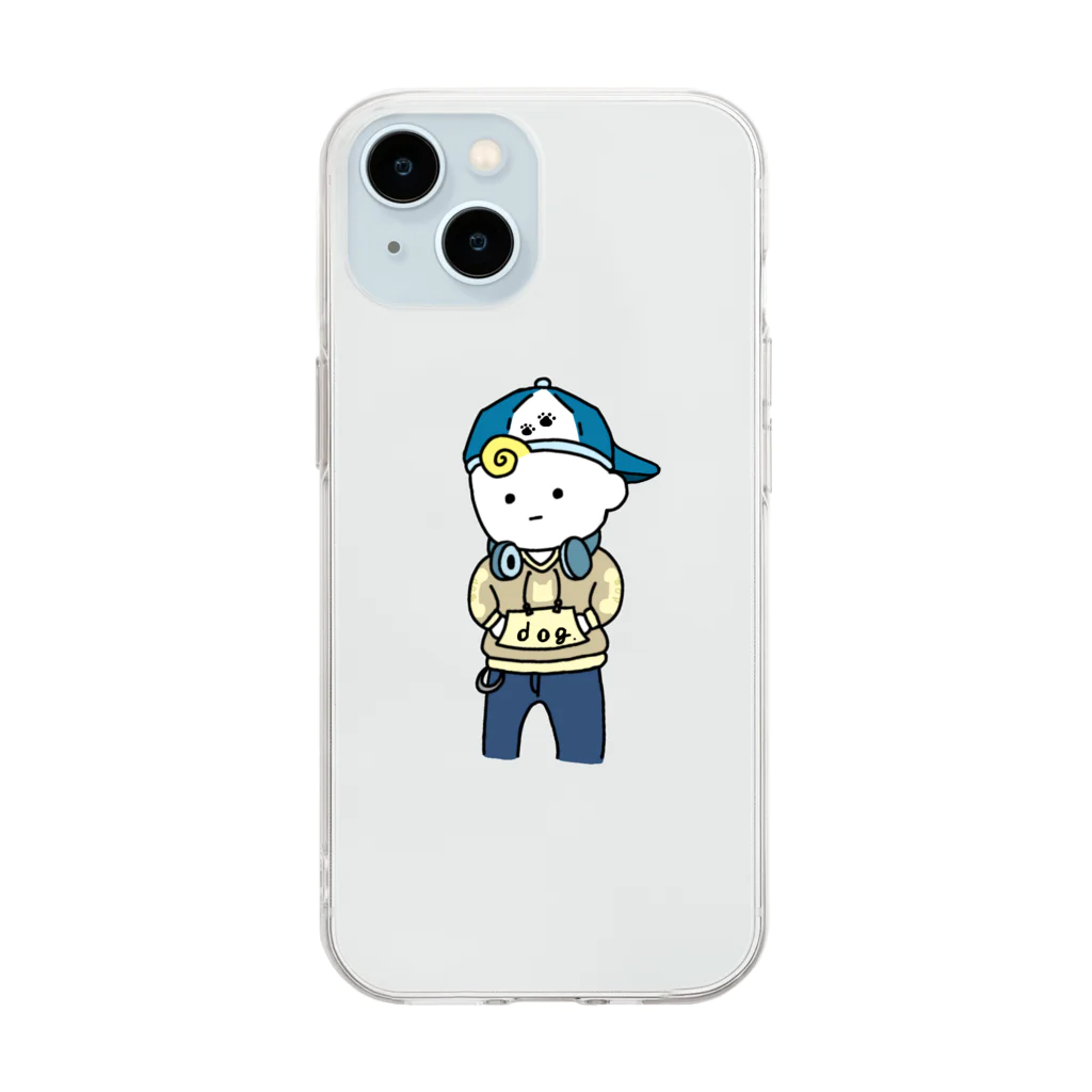 _miyaの道行く犬を撫でたい男子 Soft Clear Smartphone Case