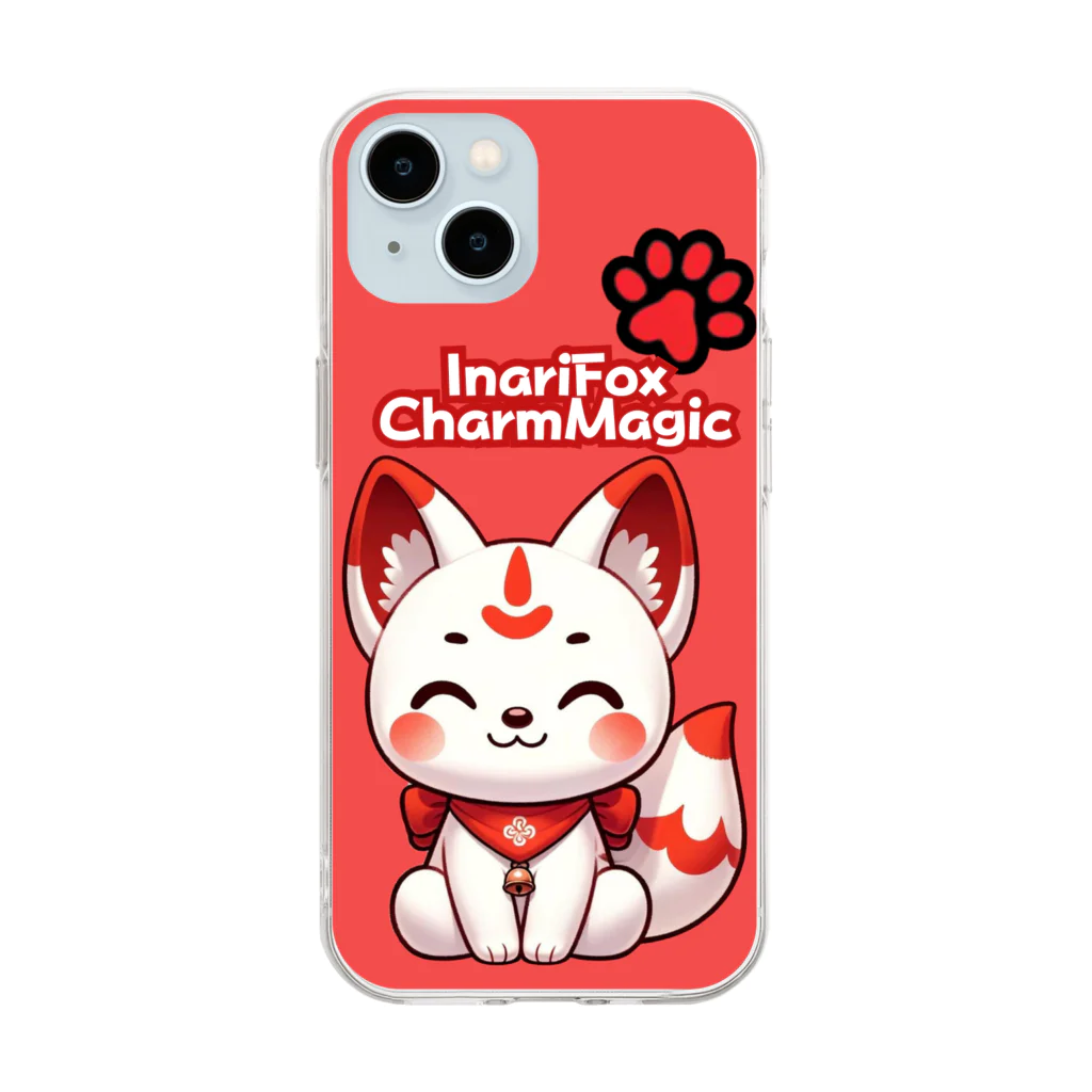 大江戸花火祭りのInari Fox Charm Magic～稲荷の狐3-5 Soft Clear Smartphone Case