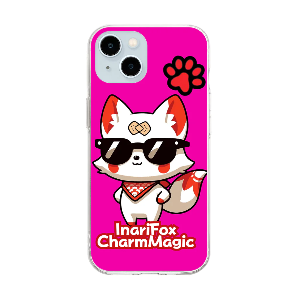 大江戸花火祭りのInari Fox Charm Magic～稲荷の狐4-2 Soft Clear Smartphone Case