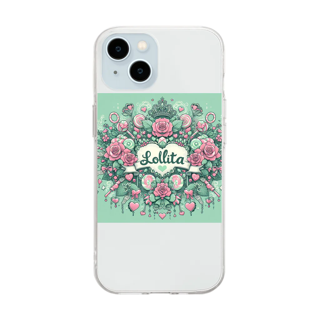 まんまるちゃんのSweet Lolita 🍭 ミントグリーン Soft Clear Smartphone Case