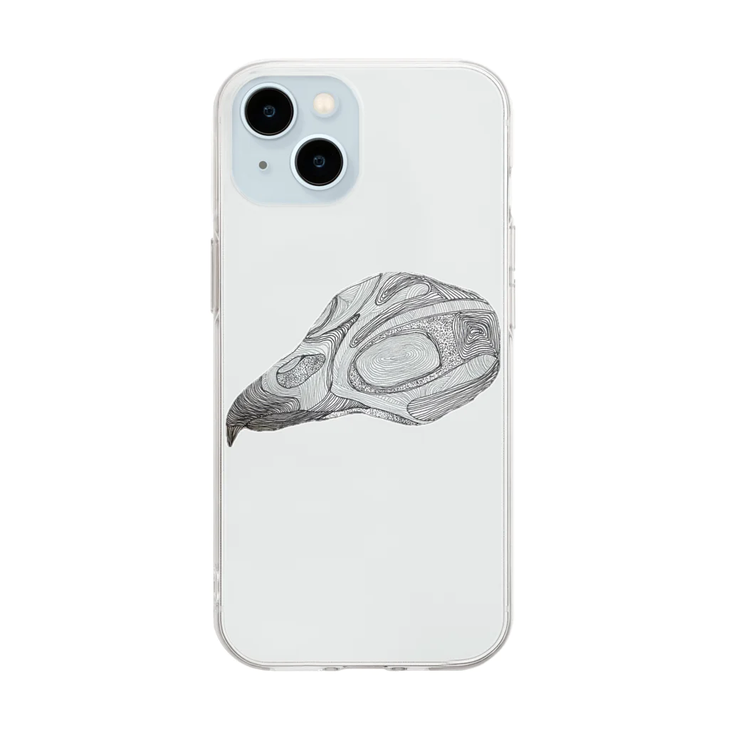 Iii Ponchiの鳥の骨 Soft Clear Smartphone Case