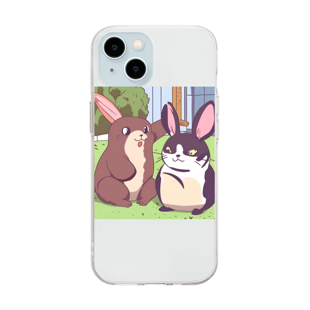 WhimsyWaresのうさぎ Soft Clear Smartphone Case