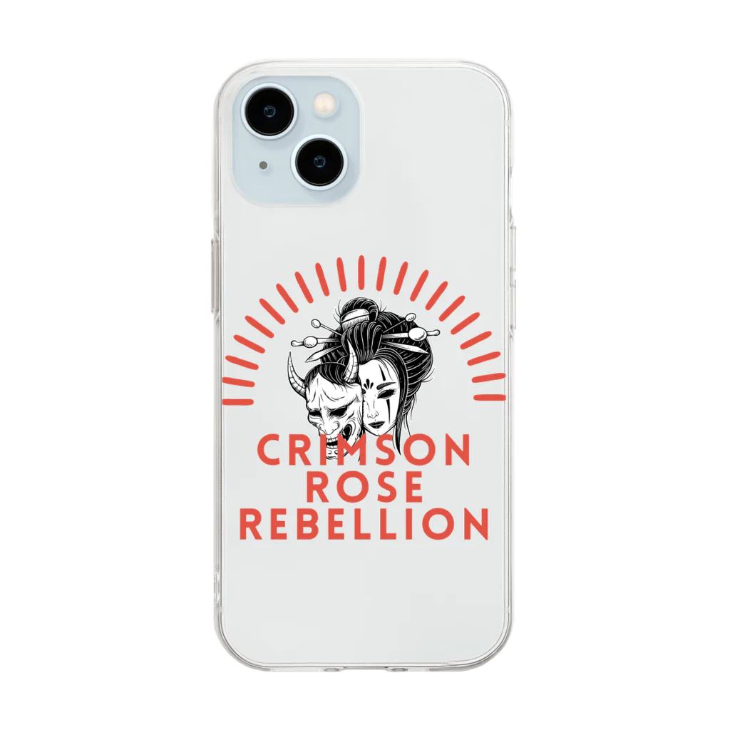 CHIBE86のCrimson Rose Rebellion Soft Clear Smartphone Case