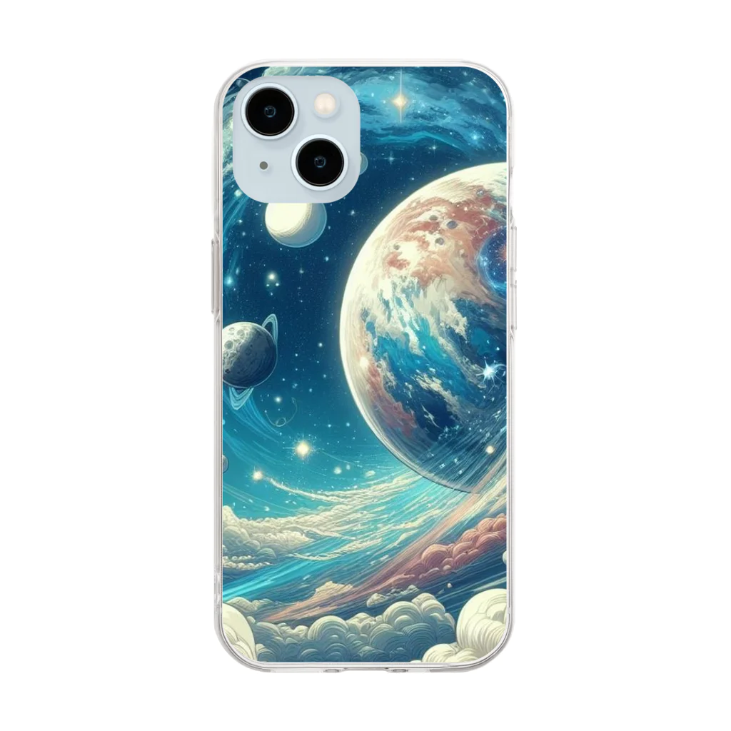 kinakomorinagaの壮大な宇宙空間 Soft Clear Smartphone Case