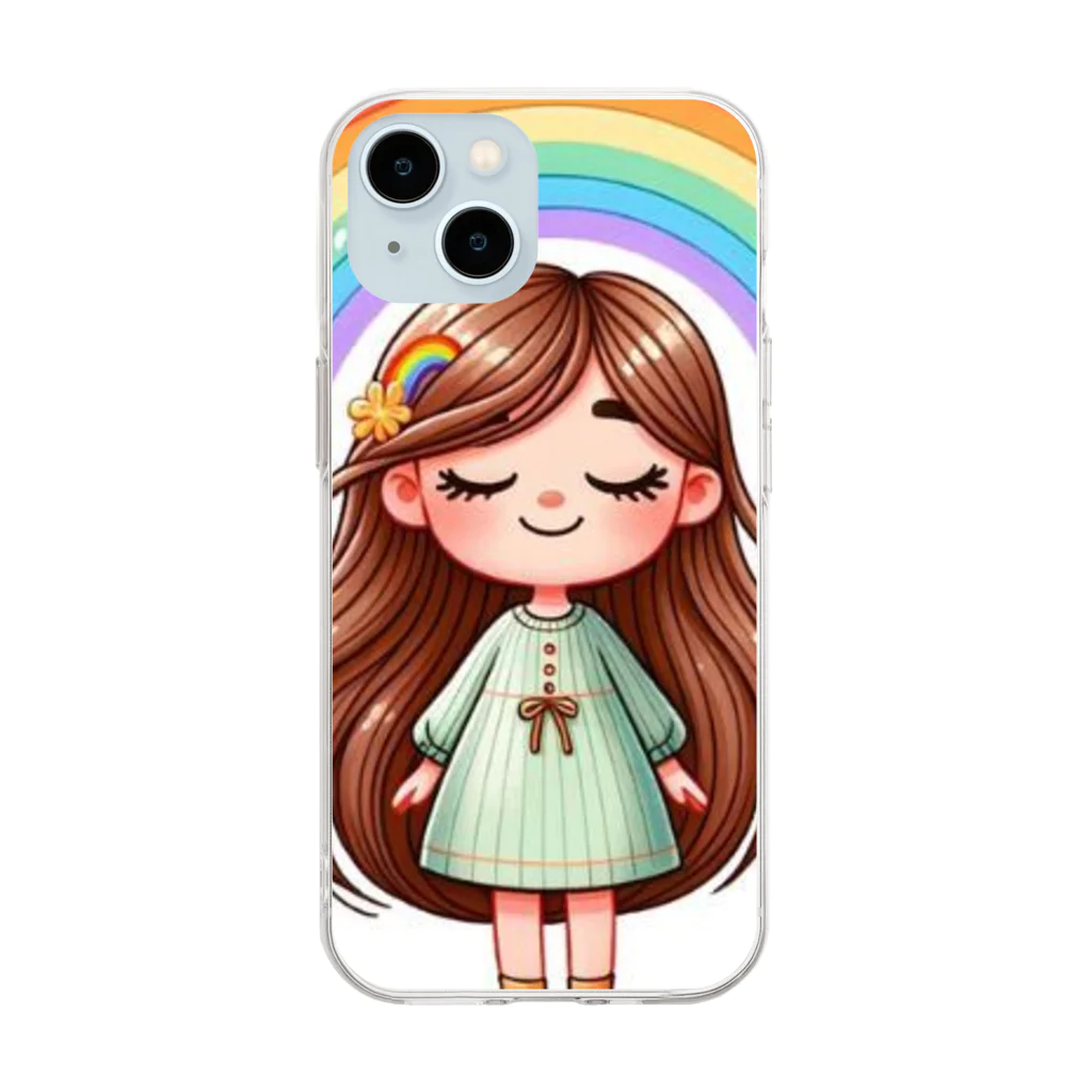 いおかんショップのHappyGirl Soft Clear Smartphone Case