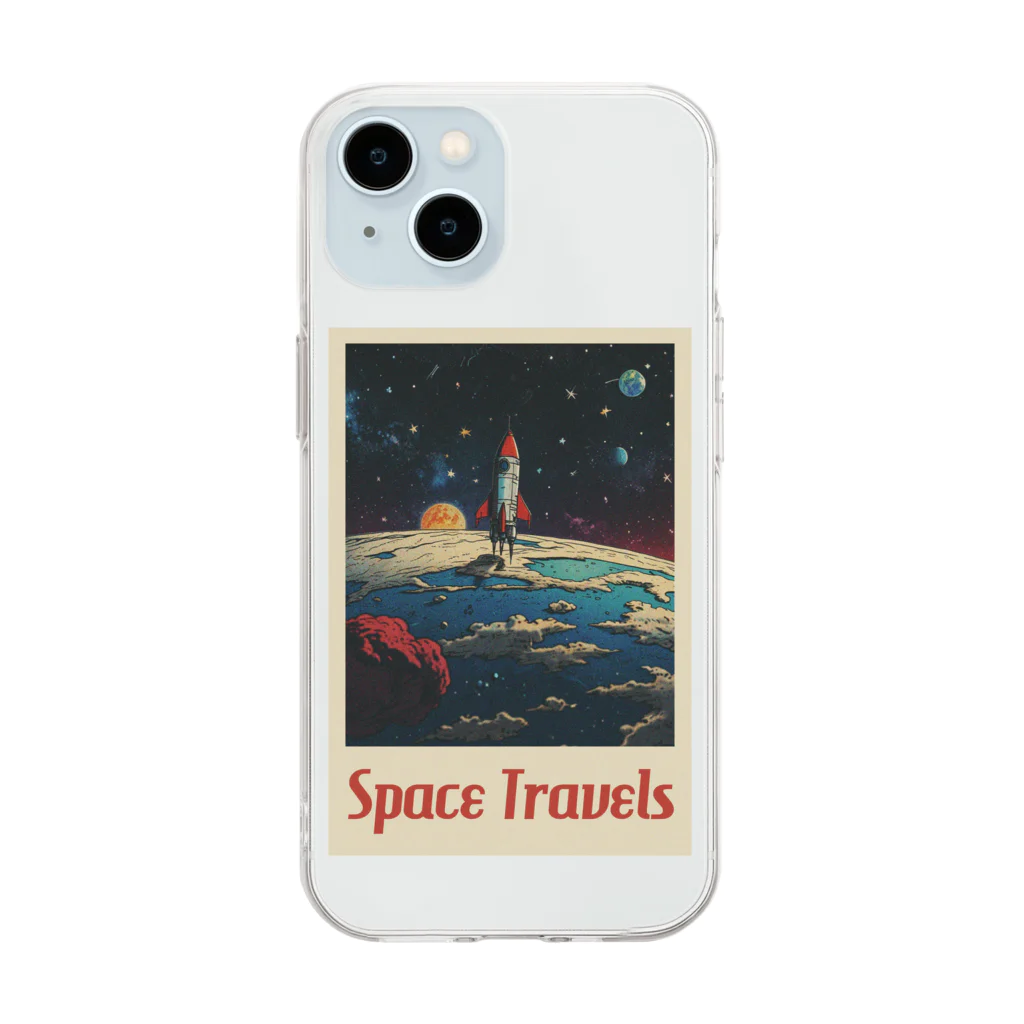 Chop Storeの宇宙旅行 Soft Clear Smartphone Case