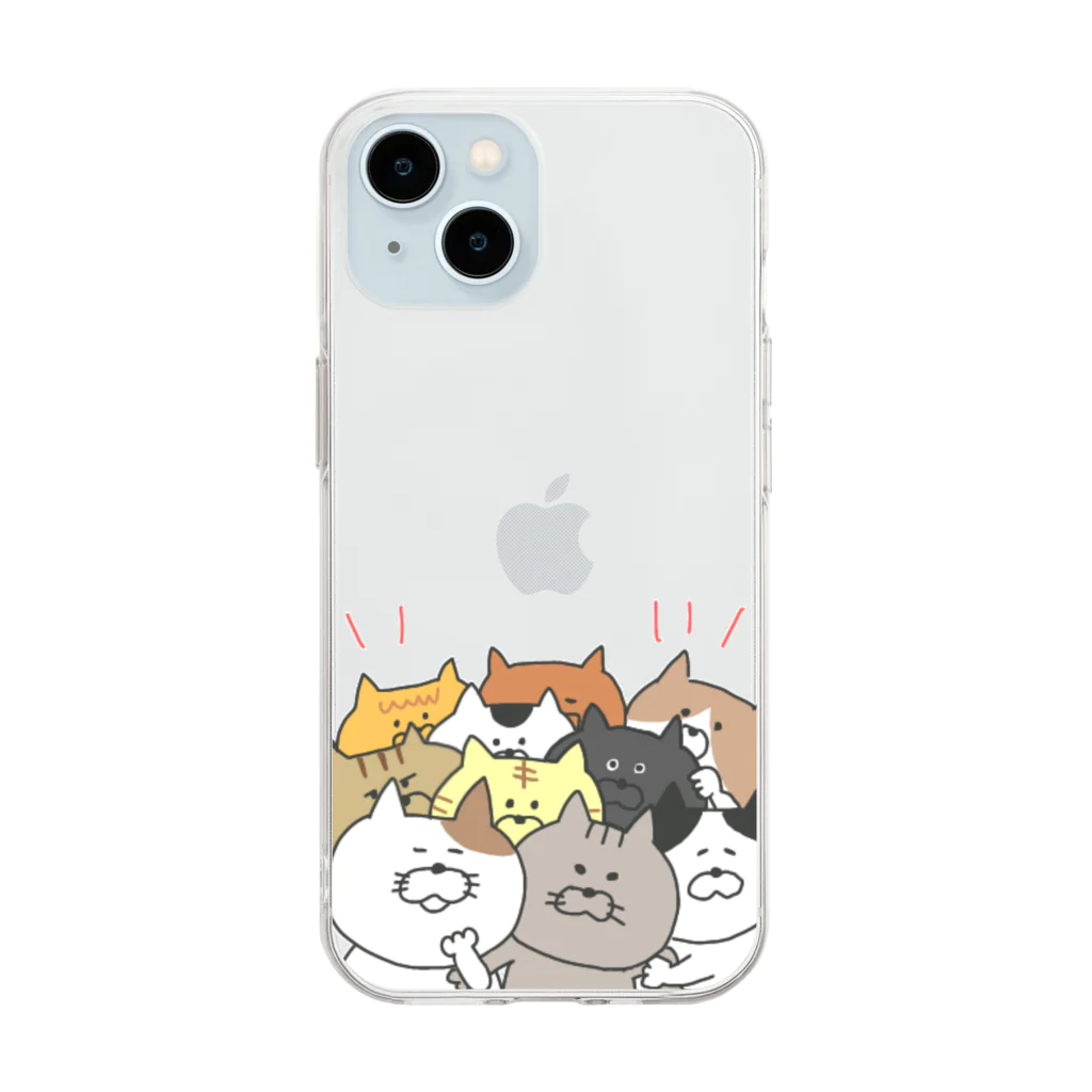 まみむのニャンニャン詰め Soft Clear Smartphone Case