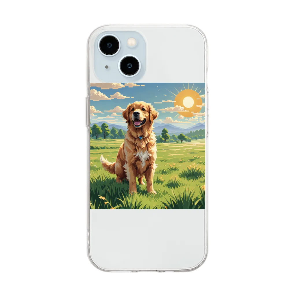 AI副業屋のショウのドット絵のゴールデンレトリバー Soft Clear Smartphone Case