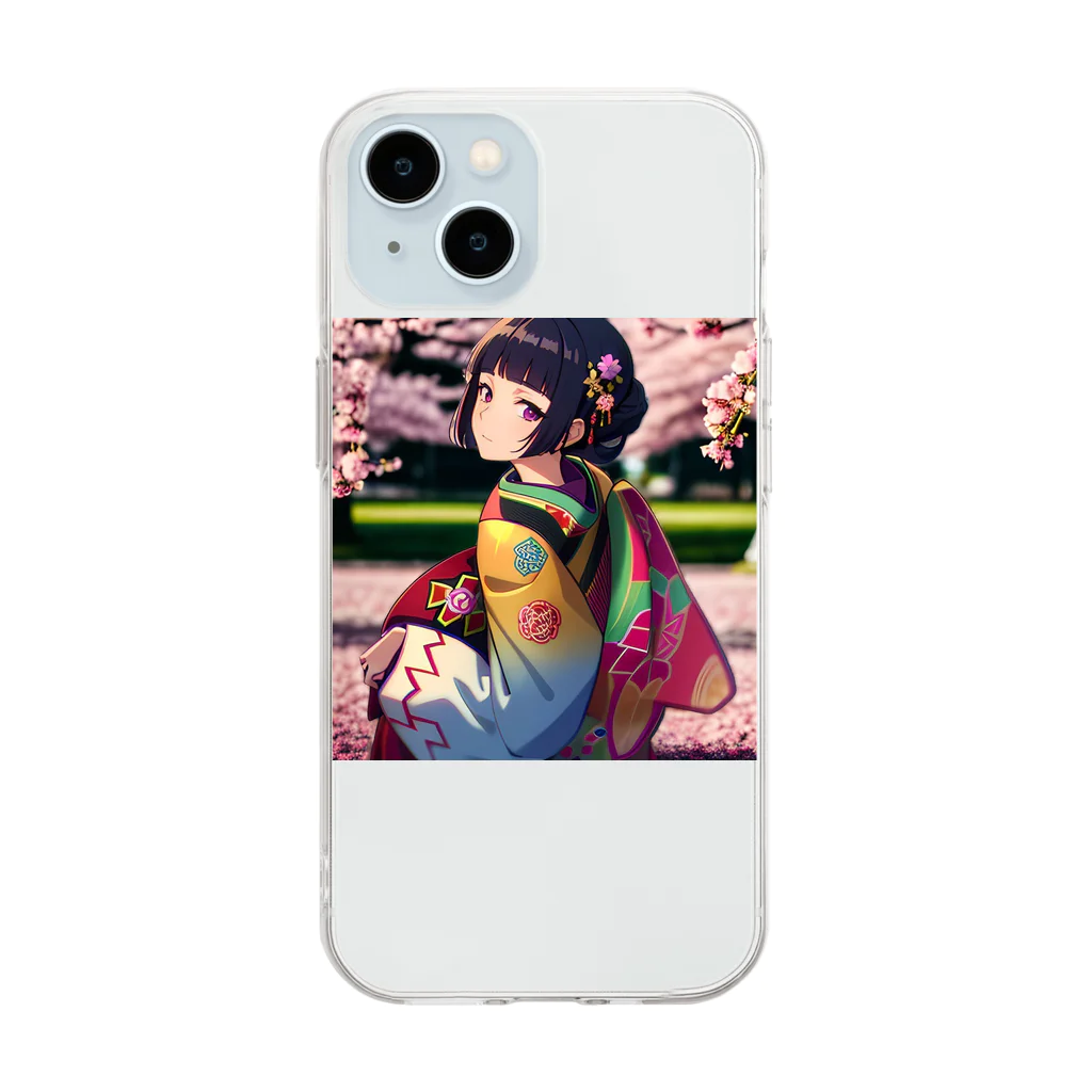 Mr_GeishaのSakura girl Soft Clear Smartphone Case