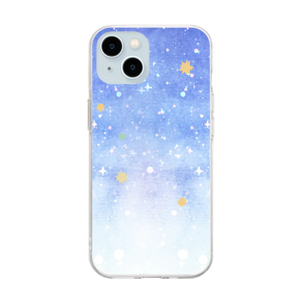 よさこい＊こんぺいとうのきらきら夜空のこんぺいとう Soft Clear Smartphone Case