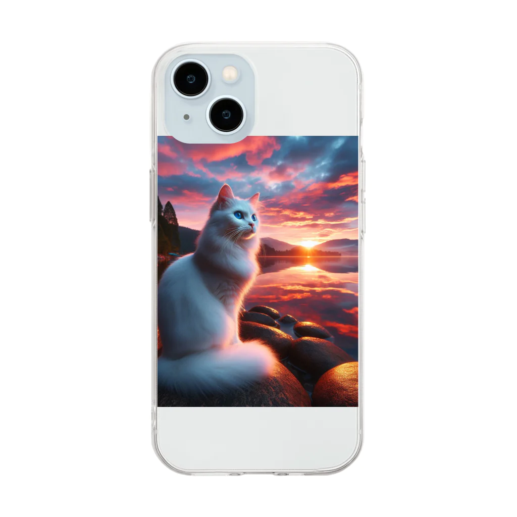 yos-1292583のねこニコばん Soft Clear Smartphone Case