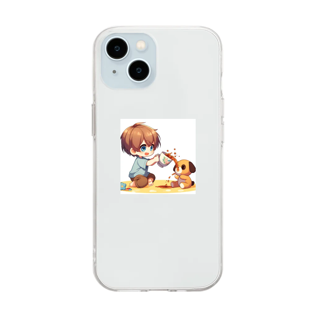 snow-birdのお茶会ごっこ Soft Clear Smartphone Case