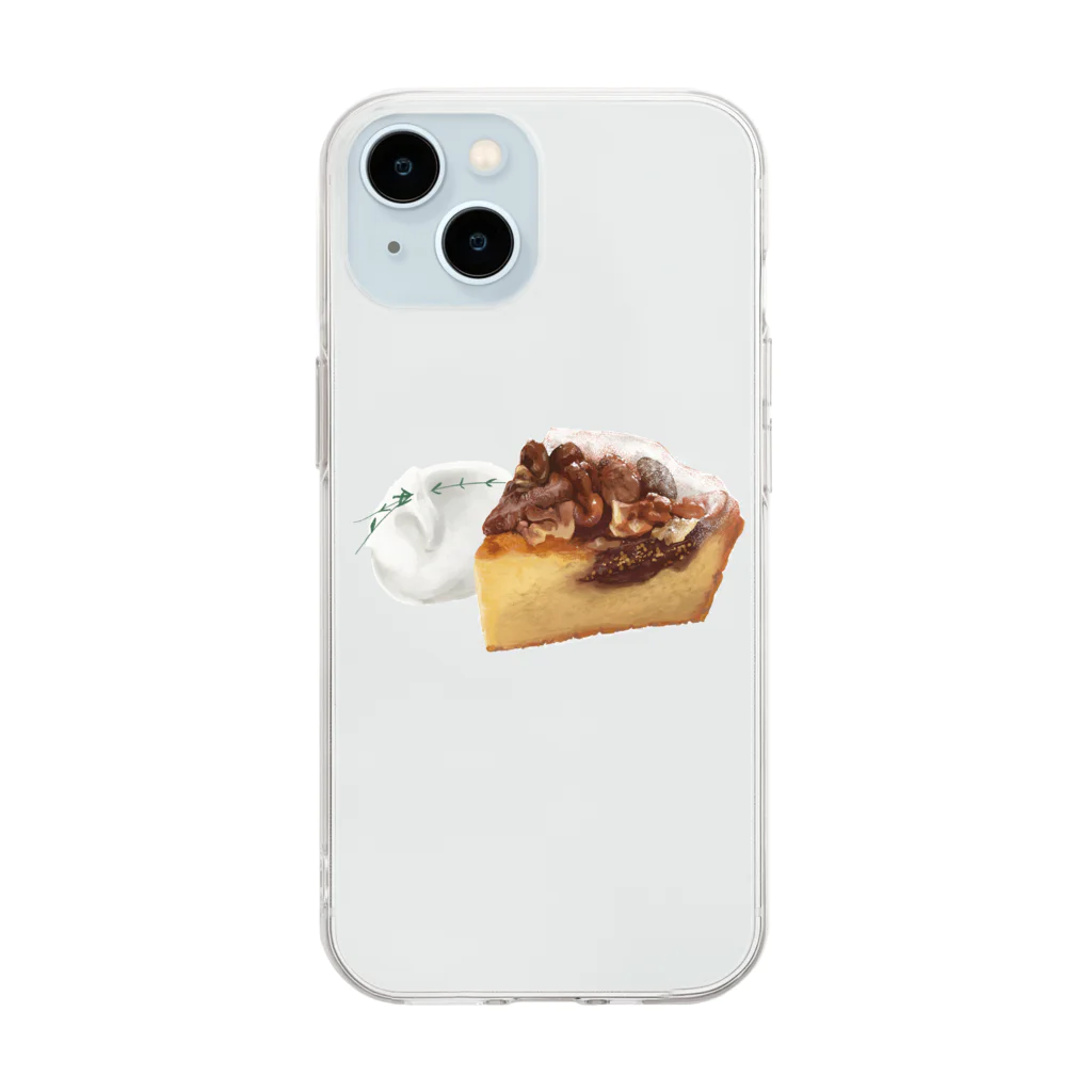 ieo_sumomoのいちじくと胡桃のケーキ Soft Clear Smartphone Case