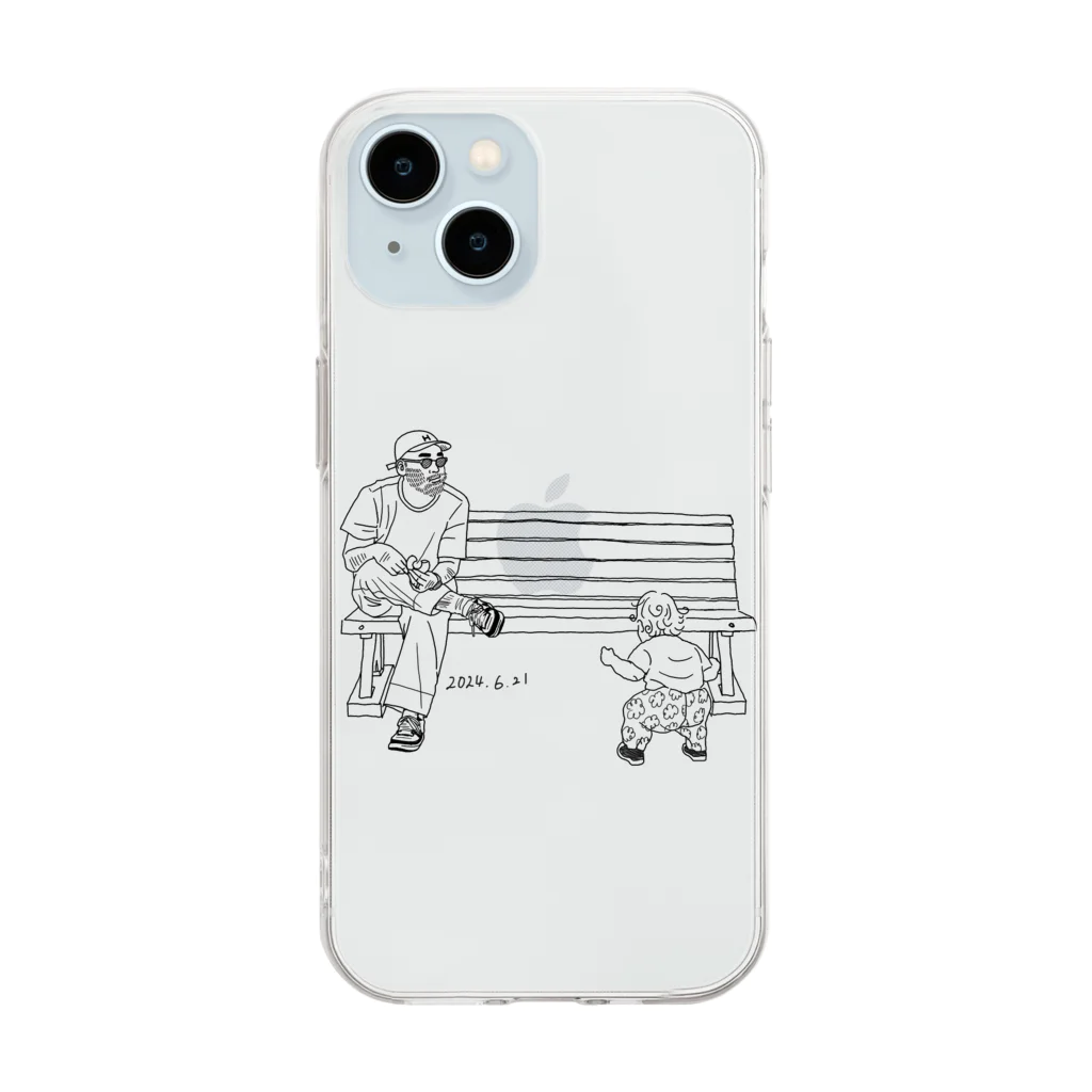 mnc_shopの坊主くんと赤ちゃん Soft Clear Smartphone Case