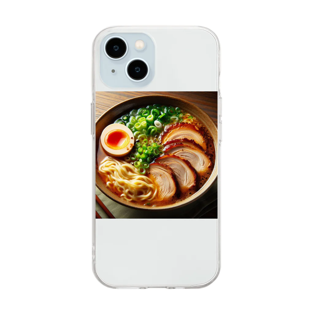 ザキ山の集え。ラーメン好きによるラーメングッズ Soft Clear Smartphone Case