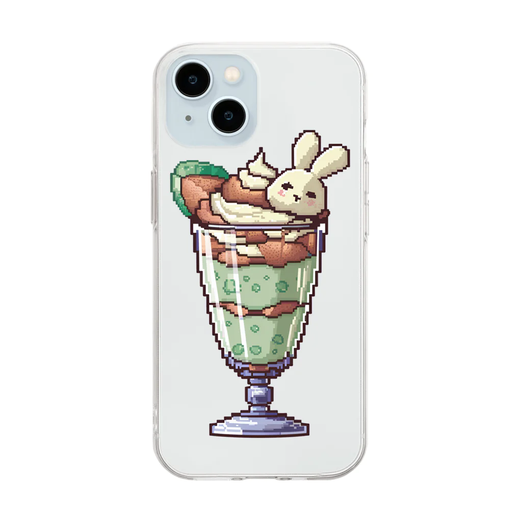 Msks-328772のうさうさぱふぇ　メロン味 Soft Clear Smartphone Case