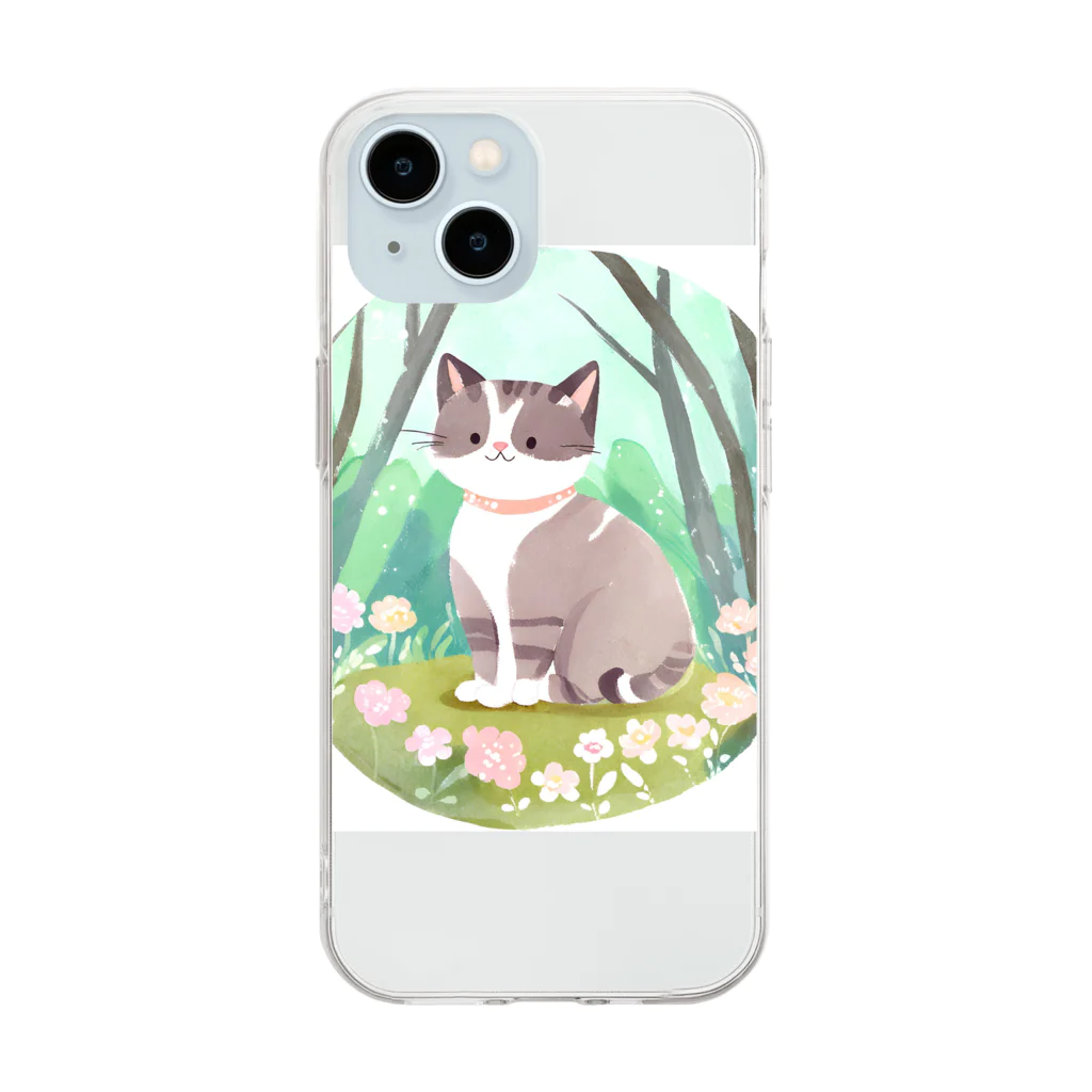 TMRの水彩猫 Soft Clear Smartphone Case