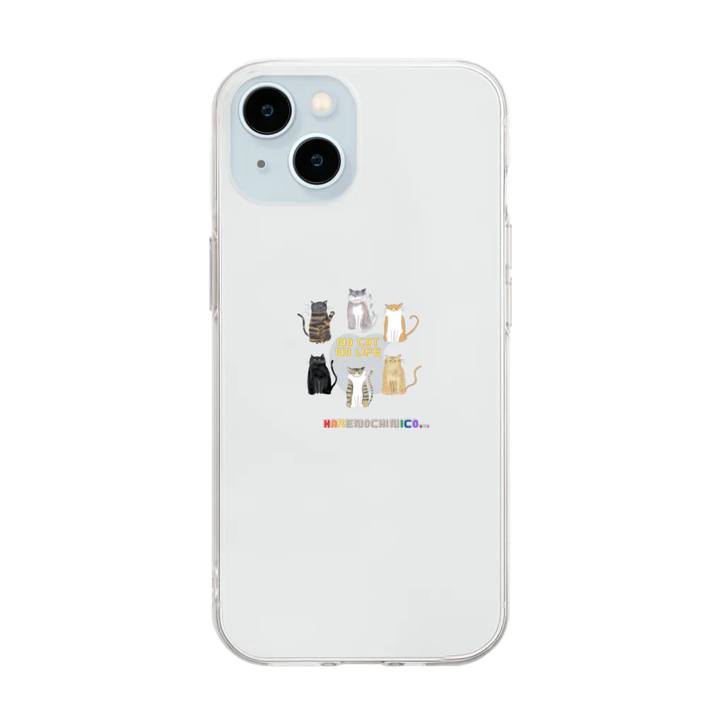 暁projectのNO CAT NO LIFE Soft Clear Smartphone Case