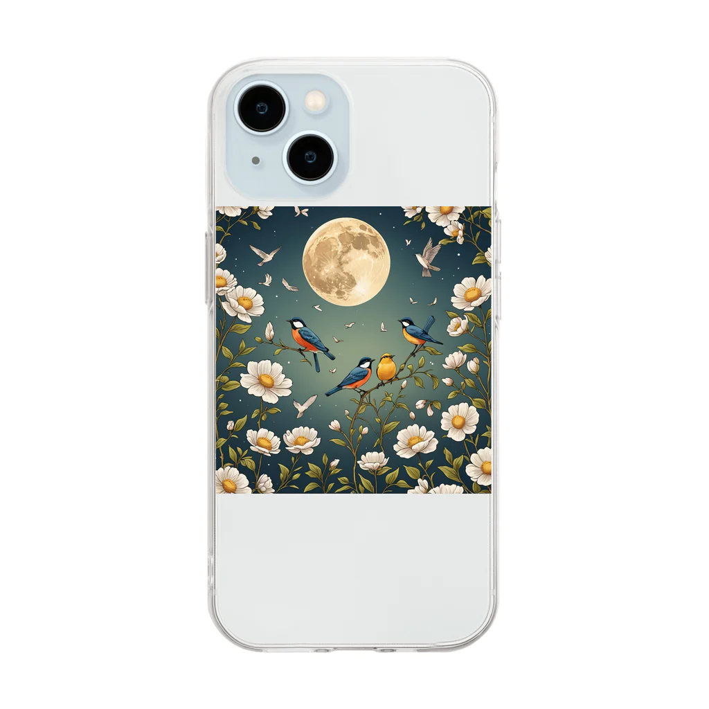 Mr_Geishaの花鳥風月(Kachōfūgetsu) Soft Clear Smartphone Case