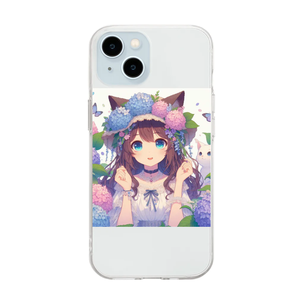 yos-1292583のねこニコばん Soft Clear Smartphone Case