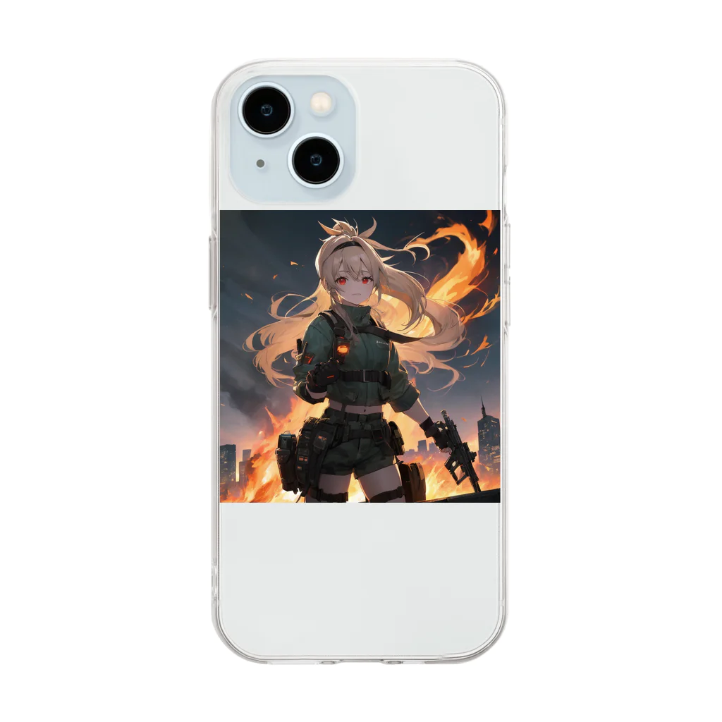 rn425の戦場の少女 Soft Clear Smartphone Case