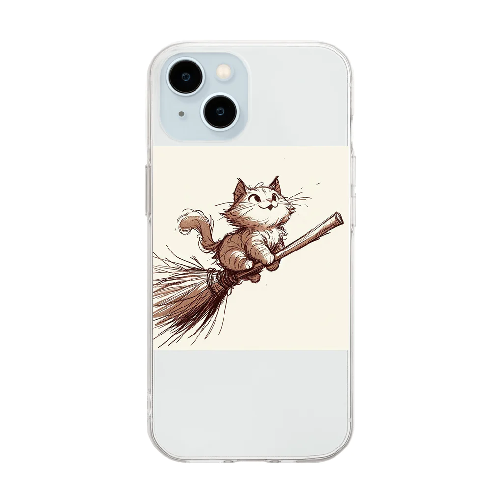 R Uの風切る冒険猫 Soft Clear Smartphone Case