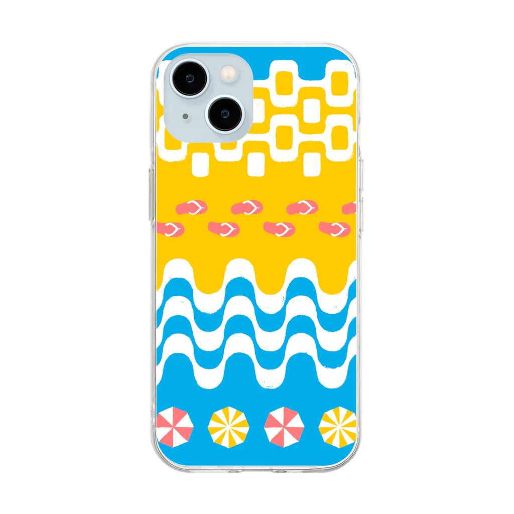 IZANAMI by Akane Yabushitaのビーチ日和（サニービーチ） Soft Clear Smartphone Case
