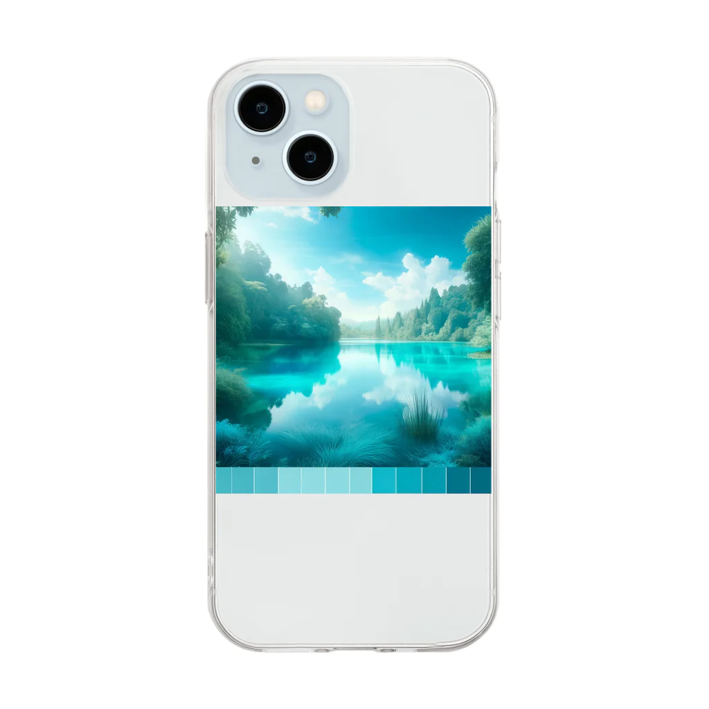 hana2ginの Almost Transparent Blue. Soft Clear Smartphone Case