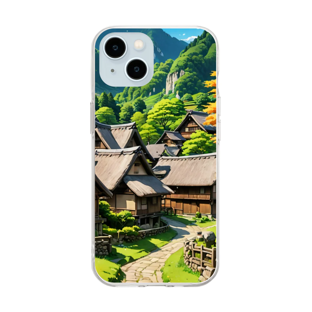 デザイン学科卒のShirakawa-go　白川郷 Soft Clear Smartphone Case