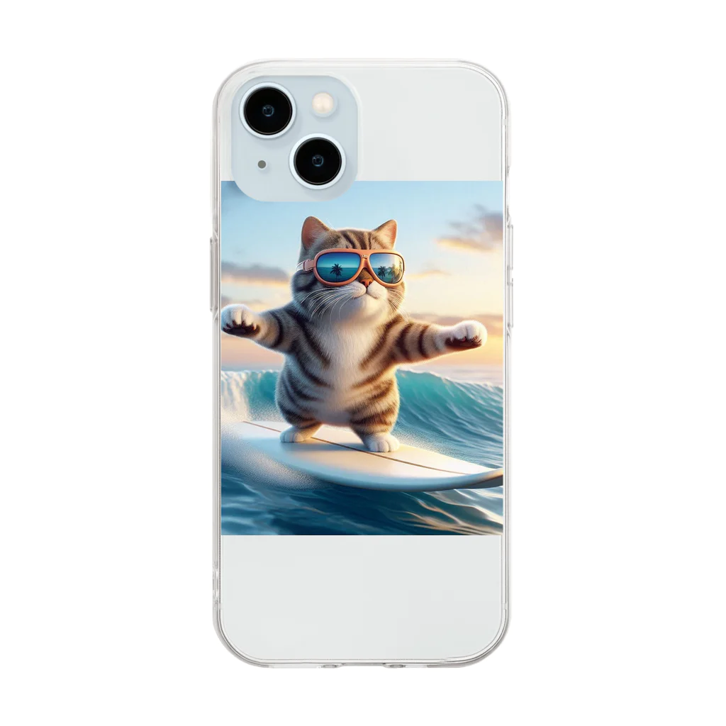 Creation CATの波乗りCAT Soft Clear Smartphone Case