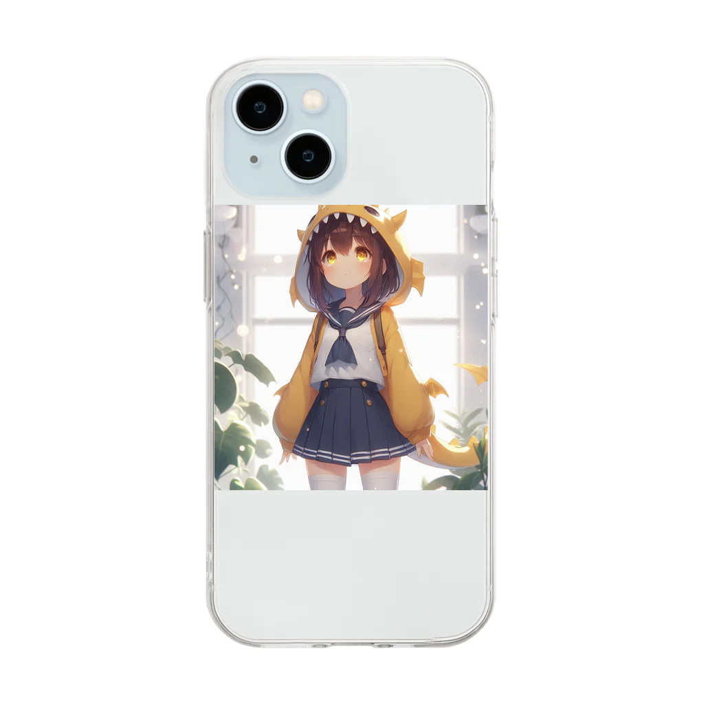 dramusumeの温ドラ娘！イエロー Soft Clear Smartphone Case