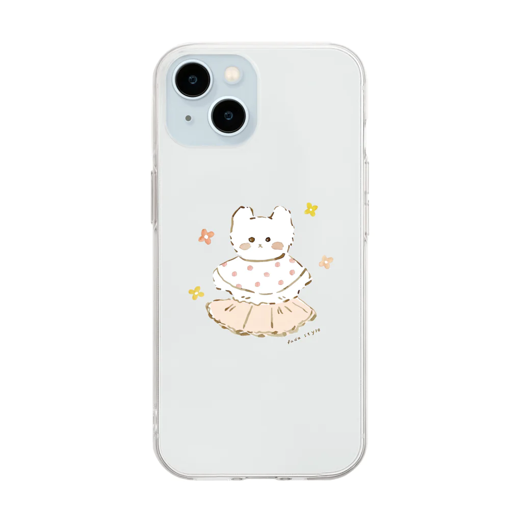 fadastyleのネコのこつぶちゃん Soft Clear Smartphone Case