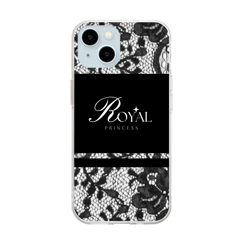 ROYAL PrincessのBLACKレース　Princess ソフトクリアスマホケース