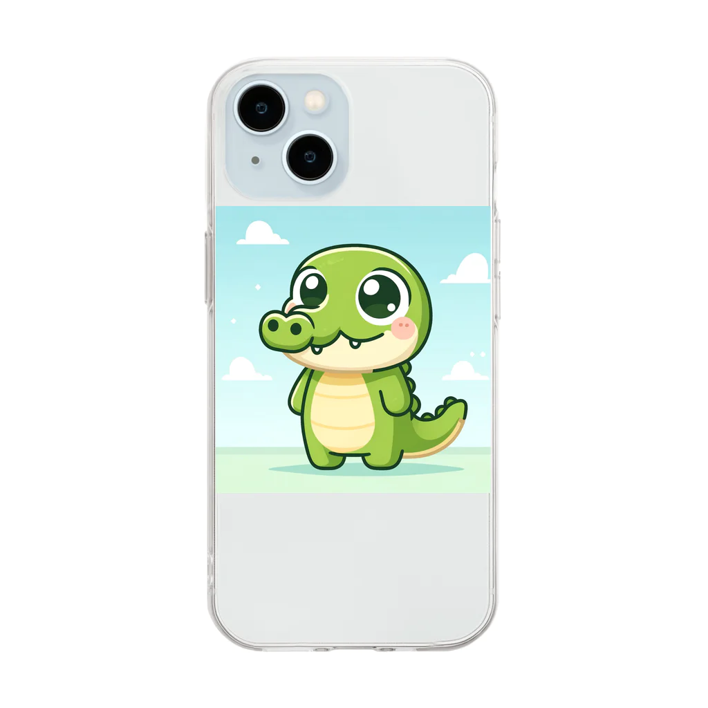 crocodileのクロコくん Soft Clear Smartphone Case