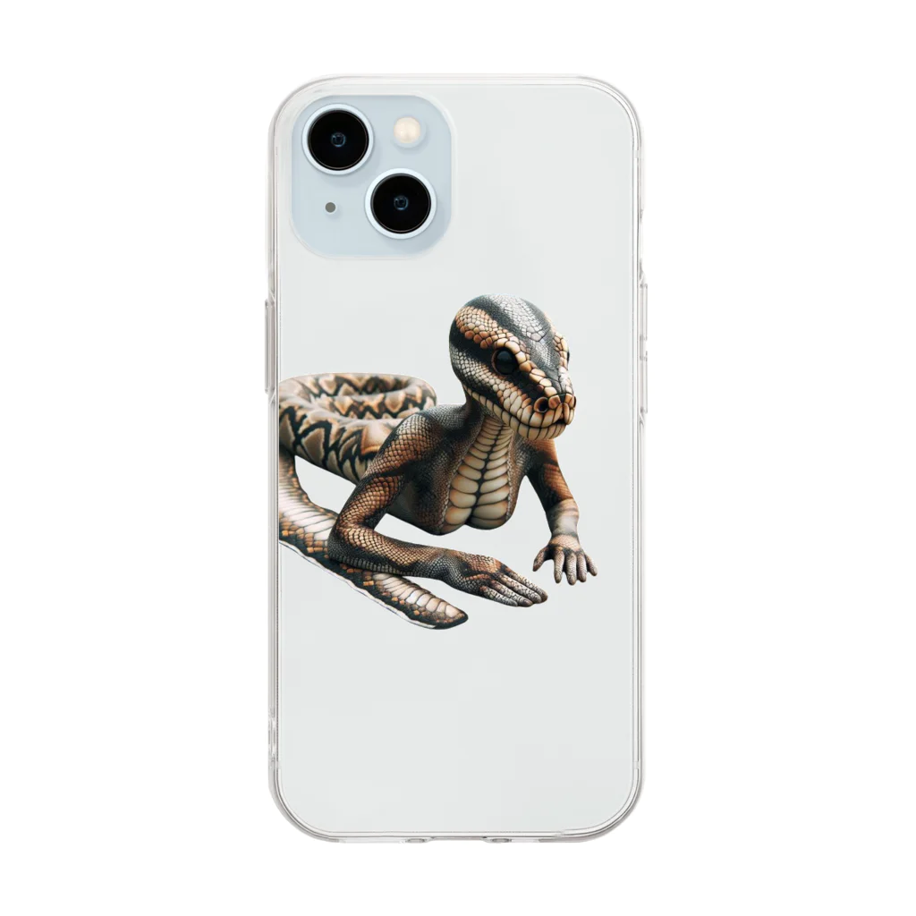 reptilesの怪人蛇女 Soft Clear Smartphone Case