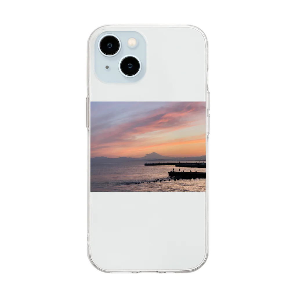 akluan94の夕日 Soft Clear Smartphone Case